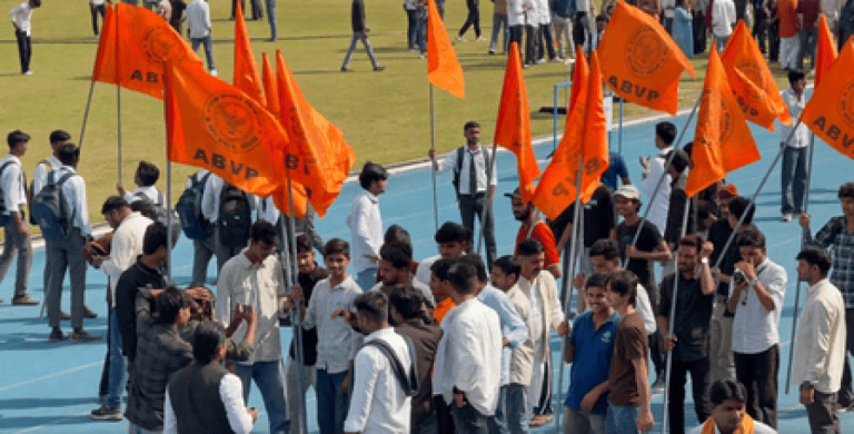 अराजकता रोको, लोकतंत्र अपनाओ: दिल्ली से भोपाल तक एबीवीपी ने निकाली छात्र रैली, कांग्रेस पर अस्थिरता फैलाने का लगाया आरोप