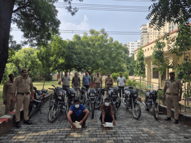 ग्रेटर नोएडा में बाइक चोर गिरोह का पर्दाफाश; दो गिरफ्तार, 12 मोटरसाइकिल बरामद